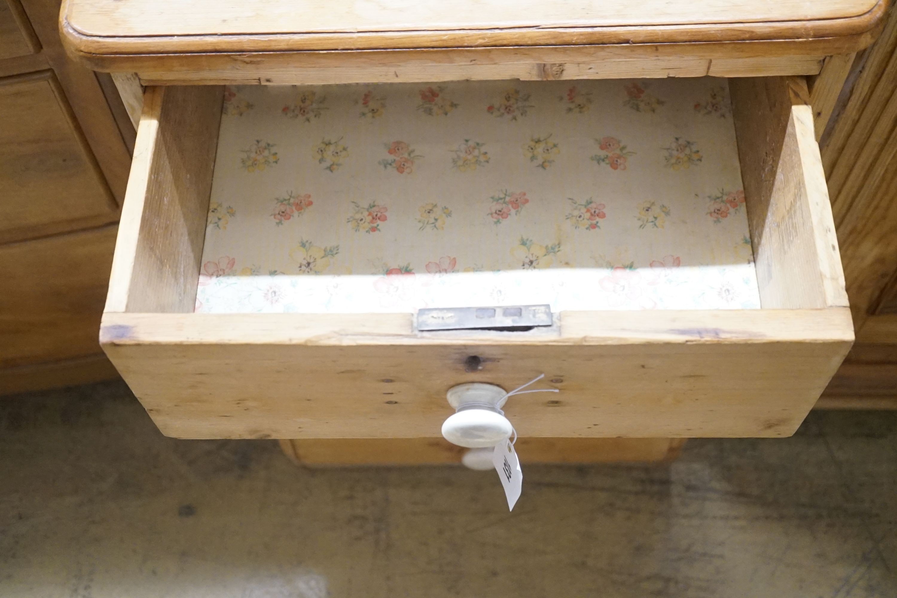 A Victorian pine four drawer chest, width 45cm depth 53cm height 72cm